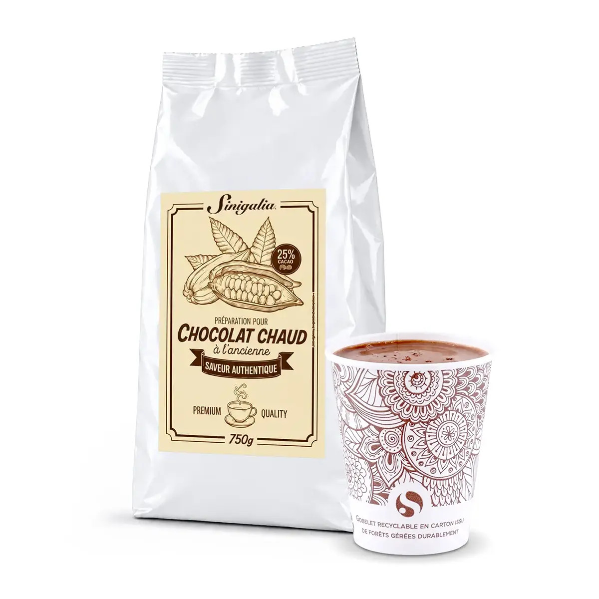 Mix professionnel chocolat chaud recette à l'ancienne Sinigalia