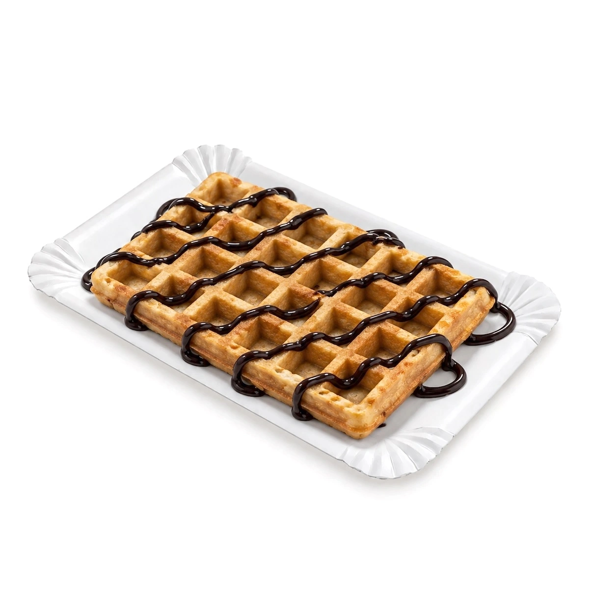Assiettes et emballages pour gaufres de Bruxelles