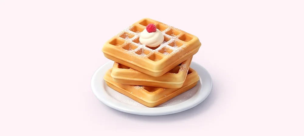 Gaufres de Bruxelles prêtes sur une assiette